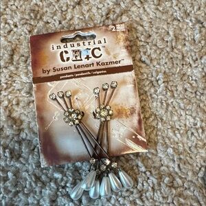 Industrial Chic earrings by Susan Lenart Kazmer - bronze and White